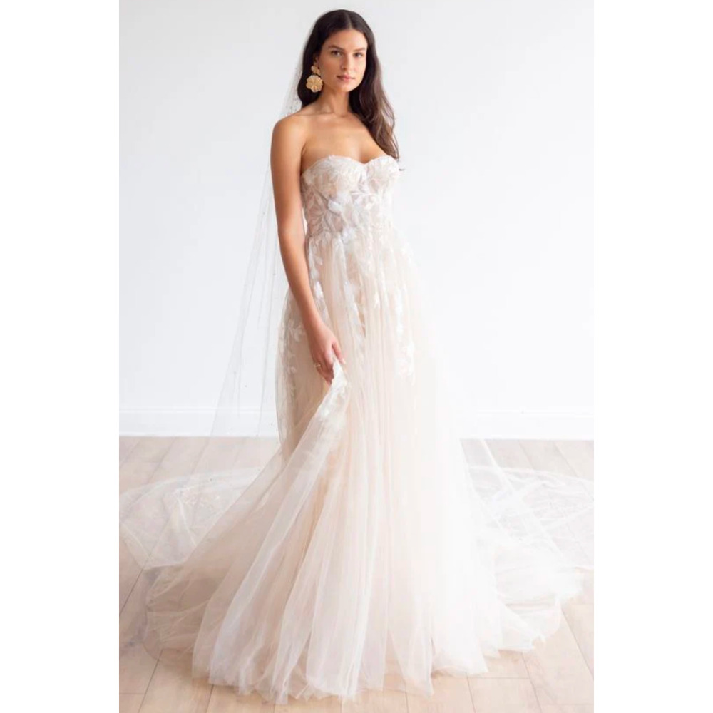Wtoo Austin Wedding Dress Watters Nude Lace Gown Size 14 NWT